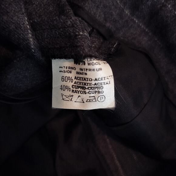 Zanella Wool Dress Pants Pinstripe Made In Italy Pleated Trousers - Picture 12 of 13